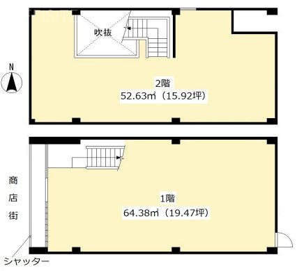 清心堂ビル1F～2F 間取り図