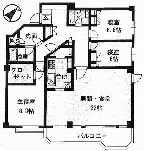 テラス広尾ビル2F 間取り図