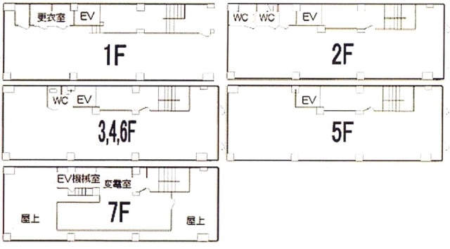 おくらやビル1F～7F 間取り図