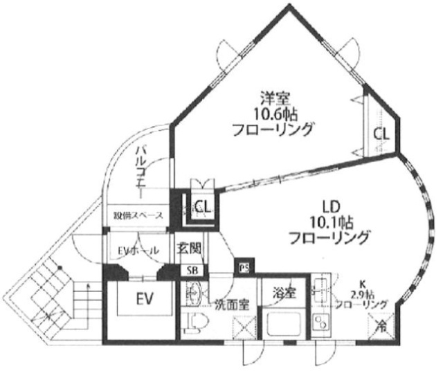 東麻布BOAビル401 間取り図