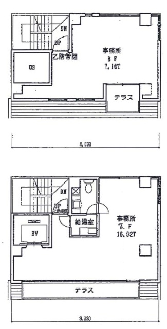 溝口山陽ビル7F~8F 間取り図