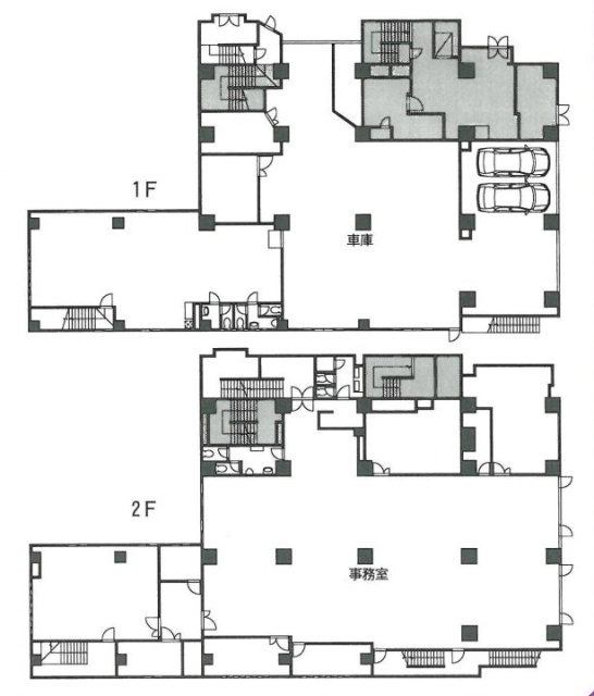 プレミール市ヶ谷ビル1F～2F 間取り図