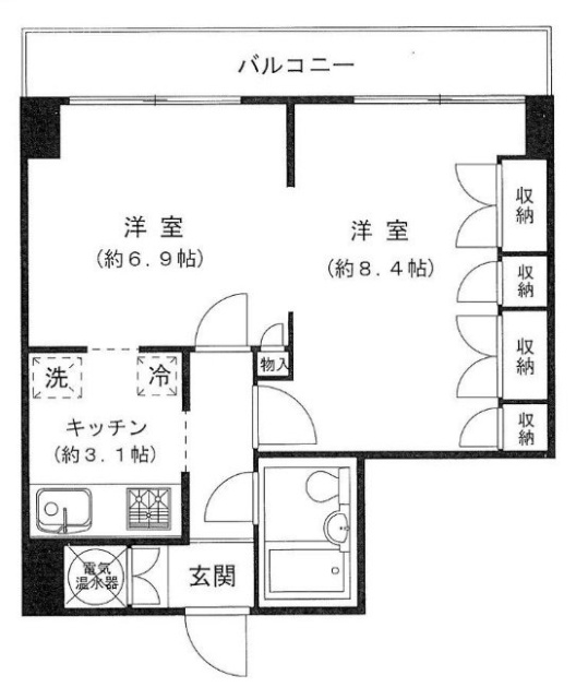 ノア芝大門8F 間取り図