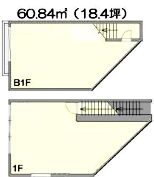 十番コアビル2B1F～1F 間取り図