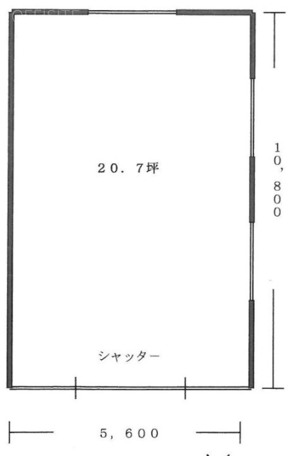 木嶋倉庫・車庫ビル1F 間取り図