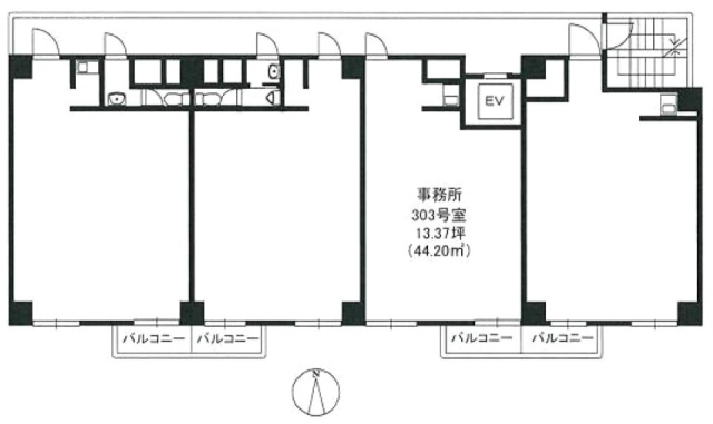 御徒町グリーンプラザ303 間取り図