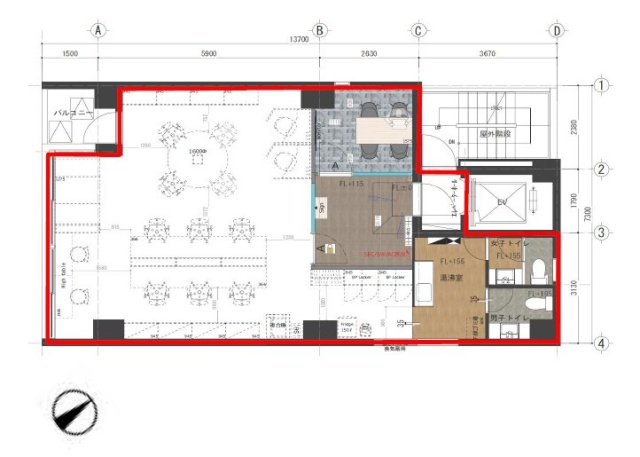 築地フロント3F 間取り図