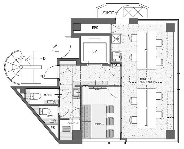 NOVEL WORK Gotanda6F 間取り図