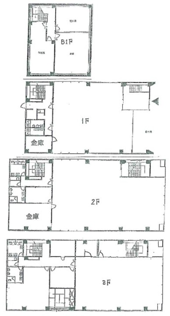 大盛屋ビルB1F～3F 間取り図