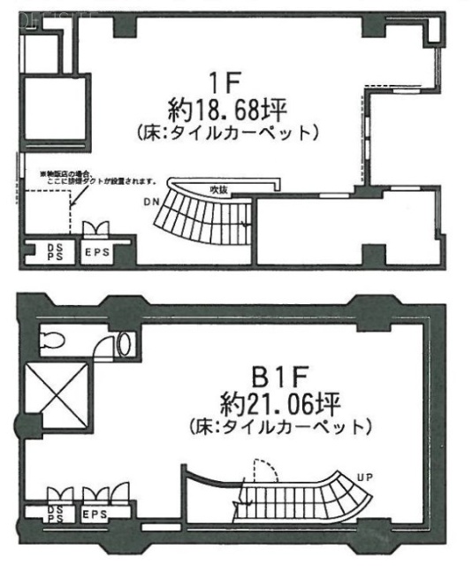 アコール新橋B1F～1F 間取り図