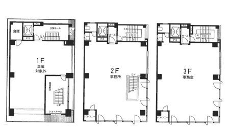 中山眼鏡ビル1F～2F 間取り図