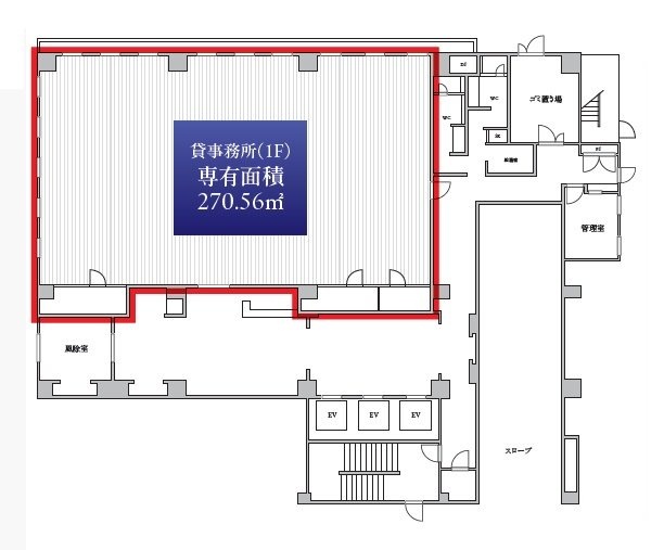 ユニデン八丁堀ビル1F 間取り図