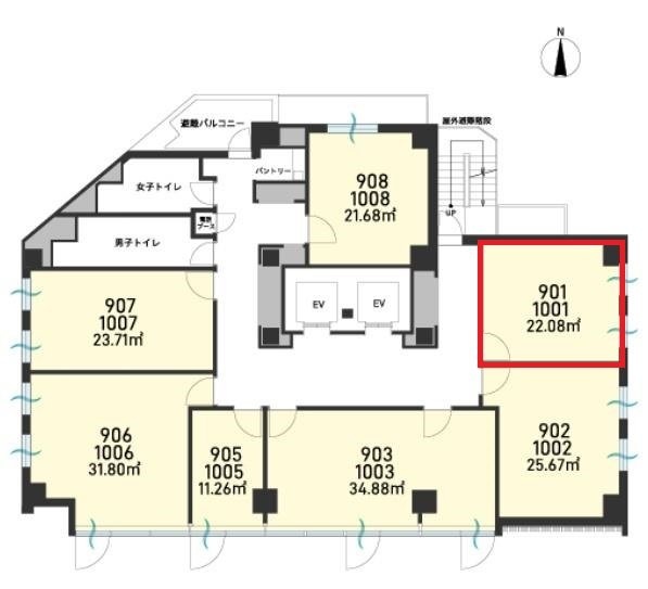 H1O渋谷神南901 間取り図