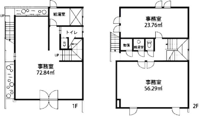 仙川事務所1F～2F 間取り図