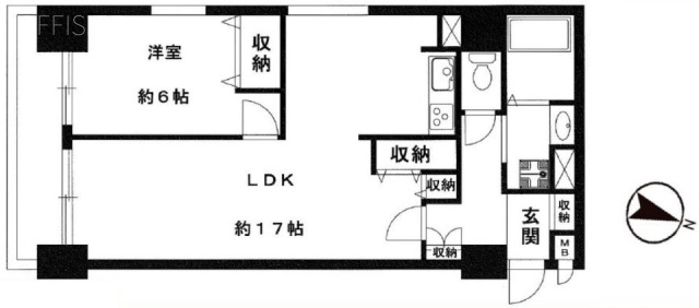 アパルトマンイトウ708 間取り図