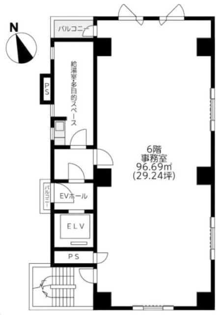 虎ノ門372ビル6F 間取り図