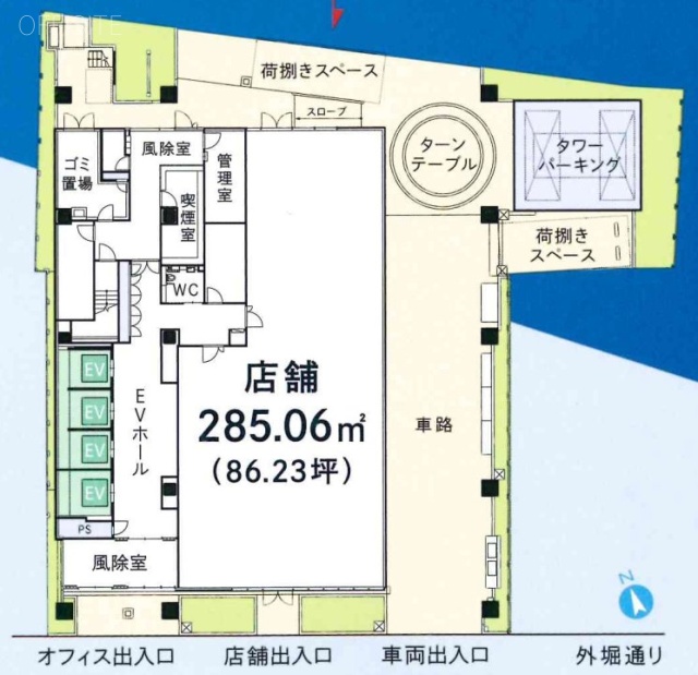 日本酒造虎ノ門(NS虎ノ門)ビル1F 間取り図