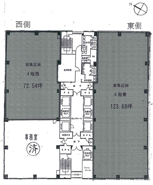 新大崎勧業(大崎ニューシティ4号館)ビル西北 間取り図