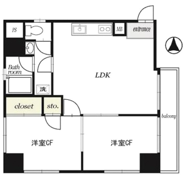 成子坂ハイツ505 間取り図