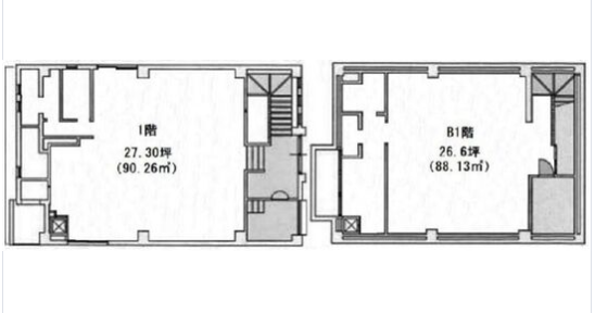 黒沼ビルB1F~1F 間取り図