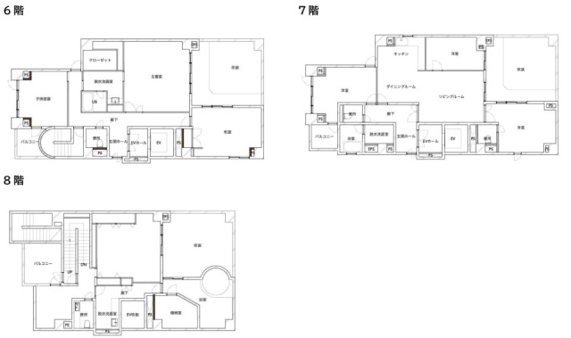 LA CITY 麻布十番 CELESTE6F～8F 間取り図