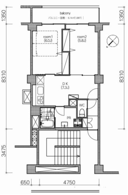 シティ市ヶ谷303 間取り図