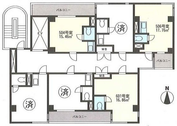 パークノヴァ御茶ノ水601 間取り図