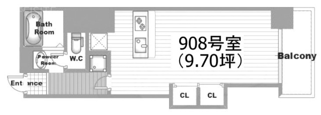 高田馬場ヒルサイドパレス908 間取り図