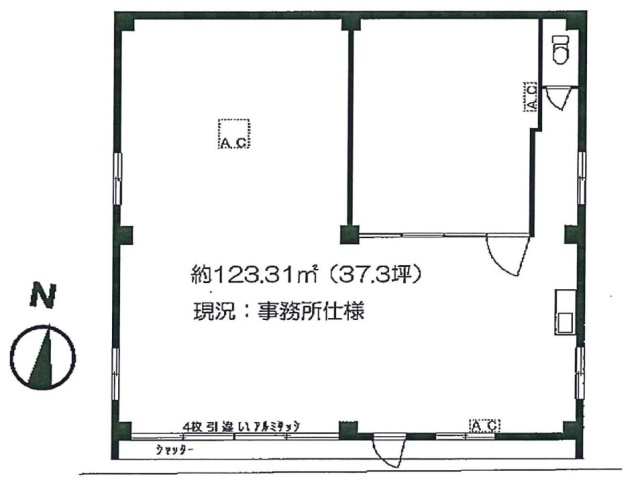 国領ハイツビル1F 間取り図