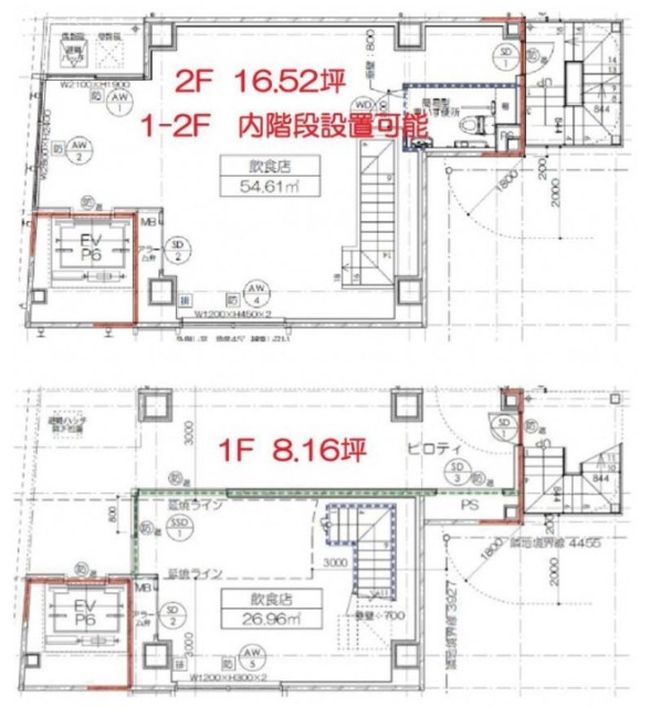 ACN銀座4ビルディング1F~2F 間取り図