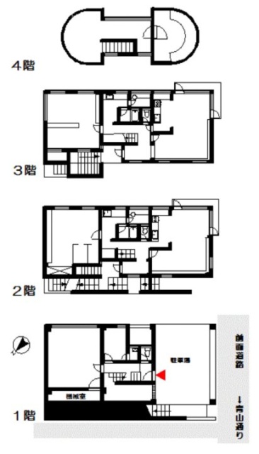 南青山アイビーハイツ1F～4F 間取り図