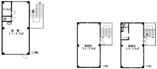 六町ツカサビル1F〜3F 間取り図