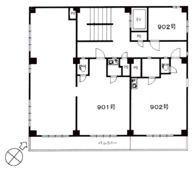 興亜第2マンション901 間取り図