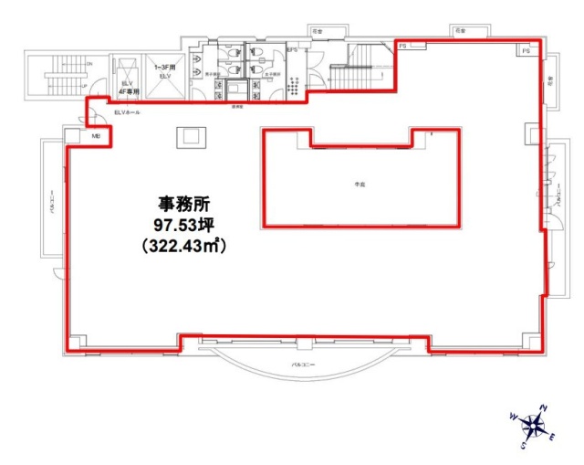 九段北二丁目ビル4F 間取り図