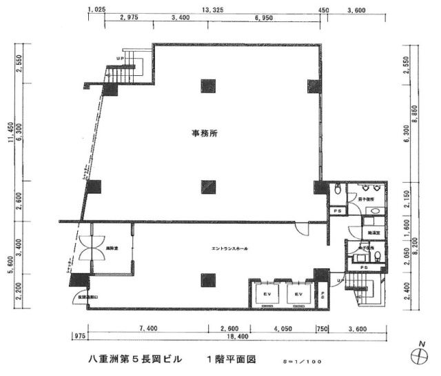 キューアス八丁堀第二ビル1F 間取り図