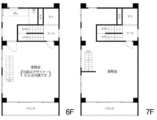 鶴間ビル6F～7F 間取り図