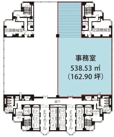世田谷ビジネススクエアタワー東 間取り図