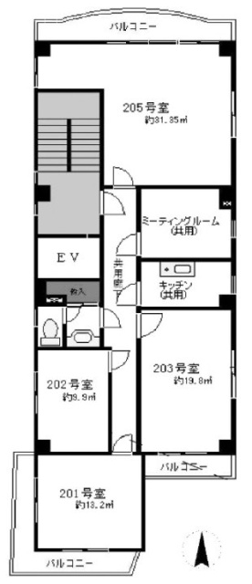 南ときわ台ビル203 間取り図