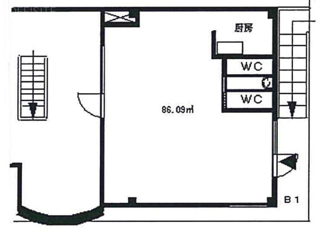 V.I.Pロイヤル氷川台ビルB1F 間取り図