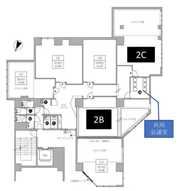 THE HUB 新宿 BASE(レイフラット新宿A棟2階)C 間取り図