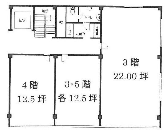 第一銀座ビル4F 間取り図