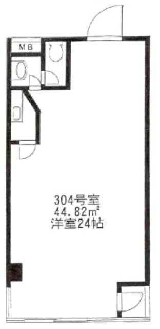 クレール六本木304 間取り図
