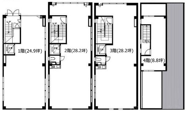 西村ビル1F～4F 間取り図