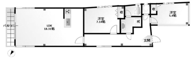 モダンフォルム上池台ビル3F 間取り図