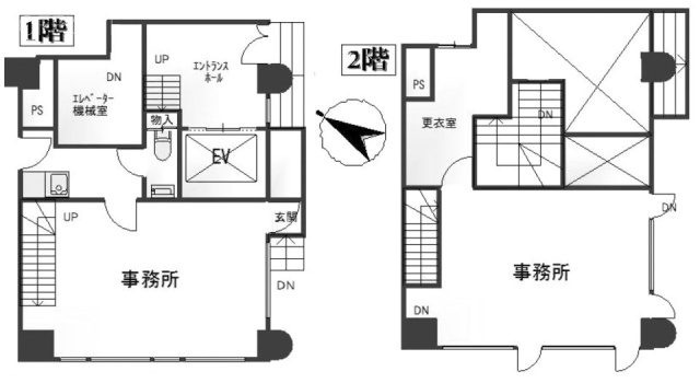 シャルマン久が原ビル1-2F 間取り図