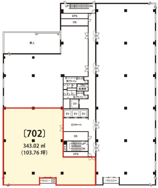 ウノサワ東急ビル702 間取り図