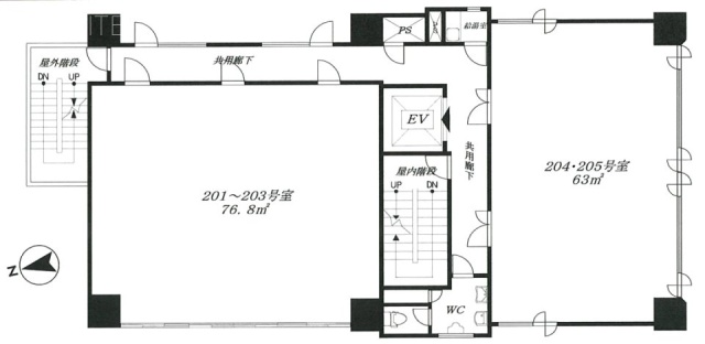 西新宿ローヤルコーポ204・205 間取り図