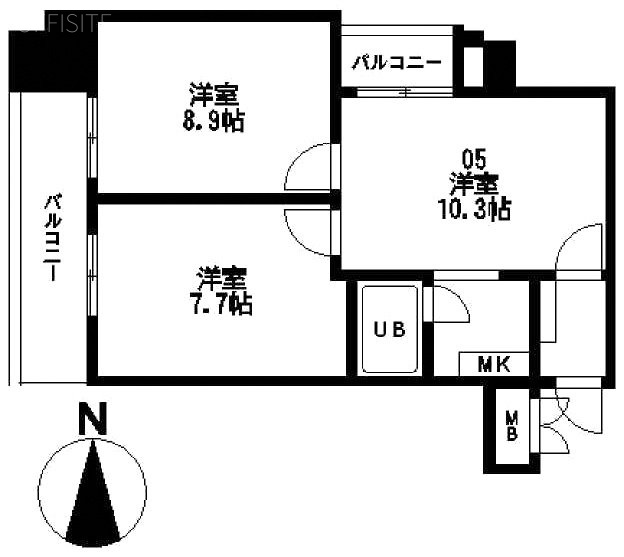 花和ビル5F 間取り図