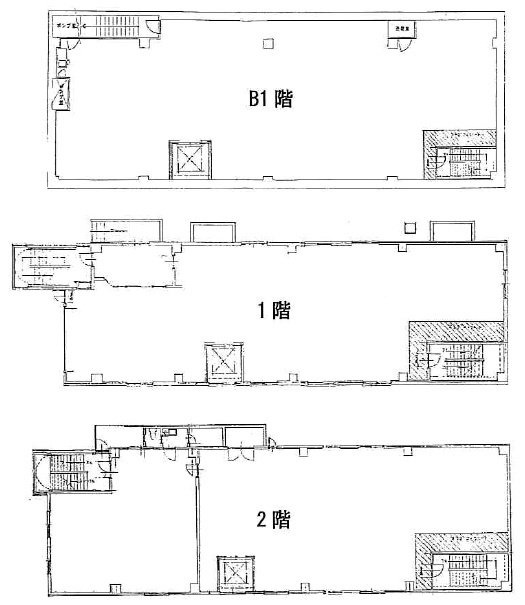 久が原倉庫B1F～2F 間取り図