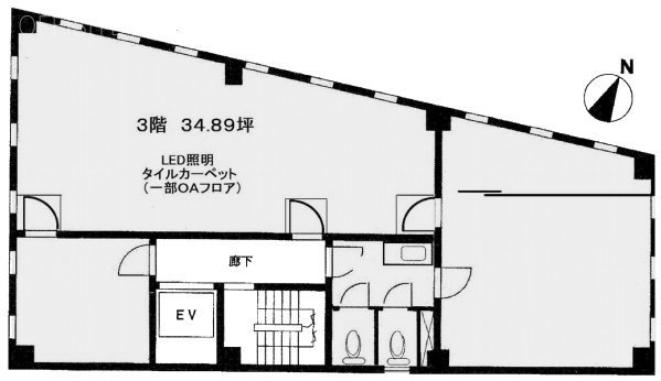 六本木フリーウェイビル3F 間取り図